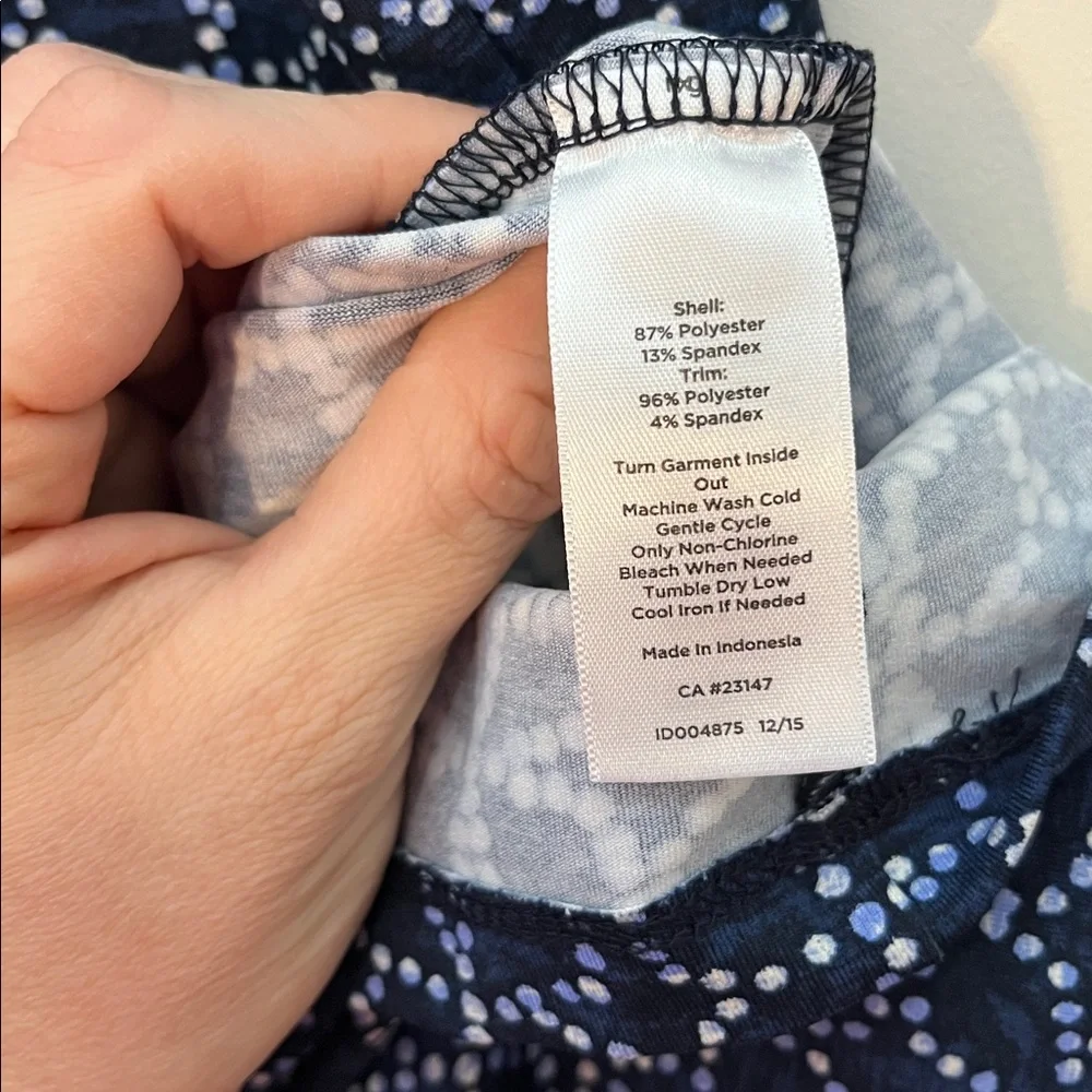 Talbots Dark Blue Sleeveless Geometric Dress - Picture 5 of 6